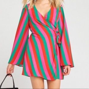 Show Me Your Mumu Caleb Mini Wrap Dress Size Large - 🎅🏼perfect for Christmas!
